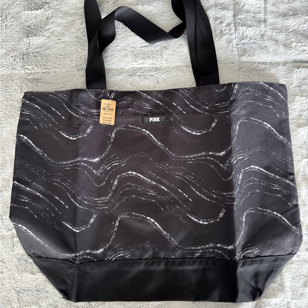 Pink Black and Gray Tote Bag